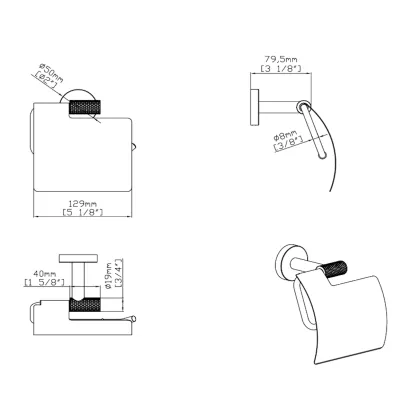 - Grip Toilethouder Met Klep - Chroom