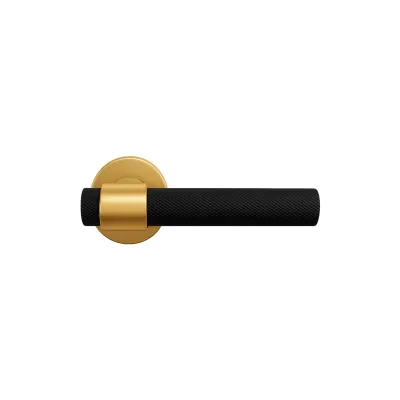 Grip Duo Deurkruk - Geborsteld Messing Mat Zwart