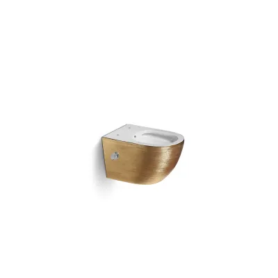 - Wandcloset - Geborsteld Goud - Luccio Rimless - Met bidet-functie
