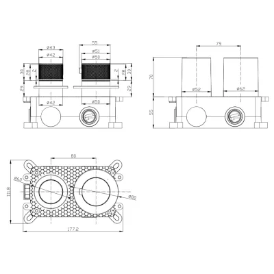 Grip 2-Weg Thermostatische Douchemengkraan - Chroom